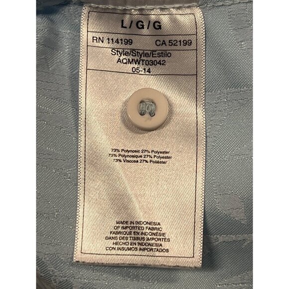 Quiksilver Waterman Large Men Blue Short Sleeve Shirt Button Hawaiian Tribal EUC - Picture 7 of 8